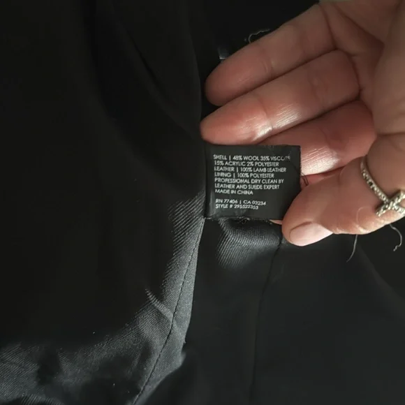 Victoria's Secret Black Leather Motorcycle Jacket with Quilted Design - Picture 4 of 7